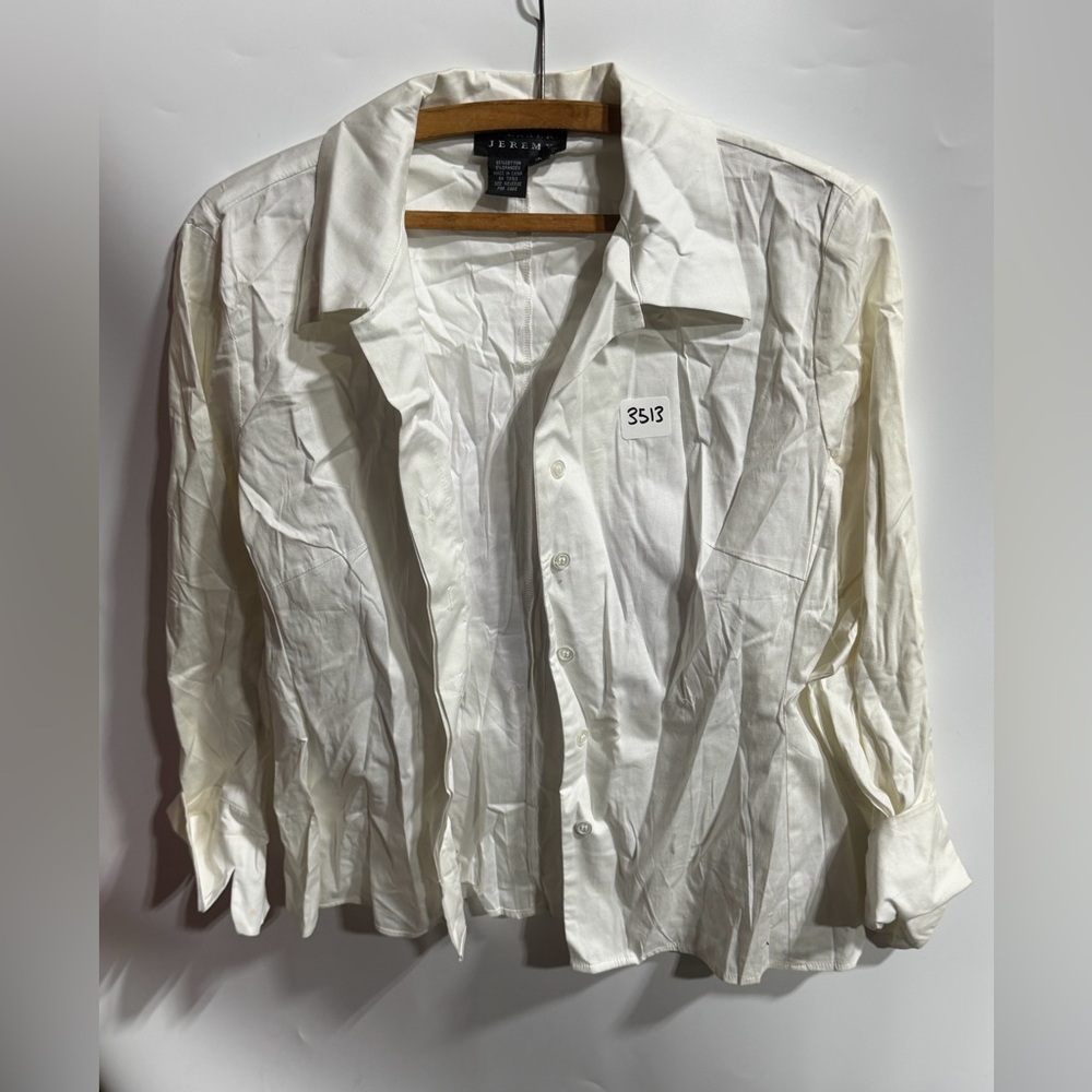 #3513-Spenser Jeremy White Button-Front Shirt